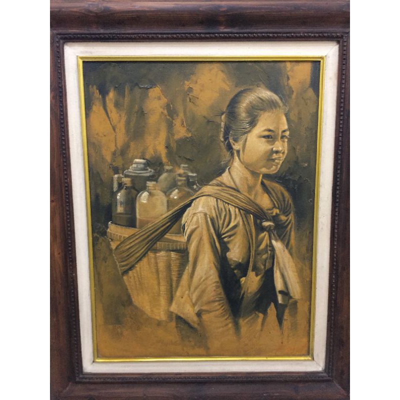 Jual Lukisan Jamu Gendong - Hiasan Dinding Jamu Gendong - Karya Roeslan