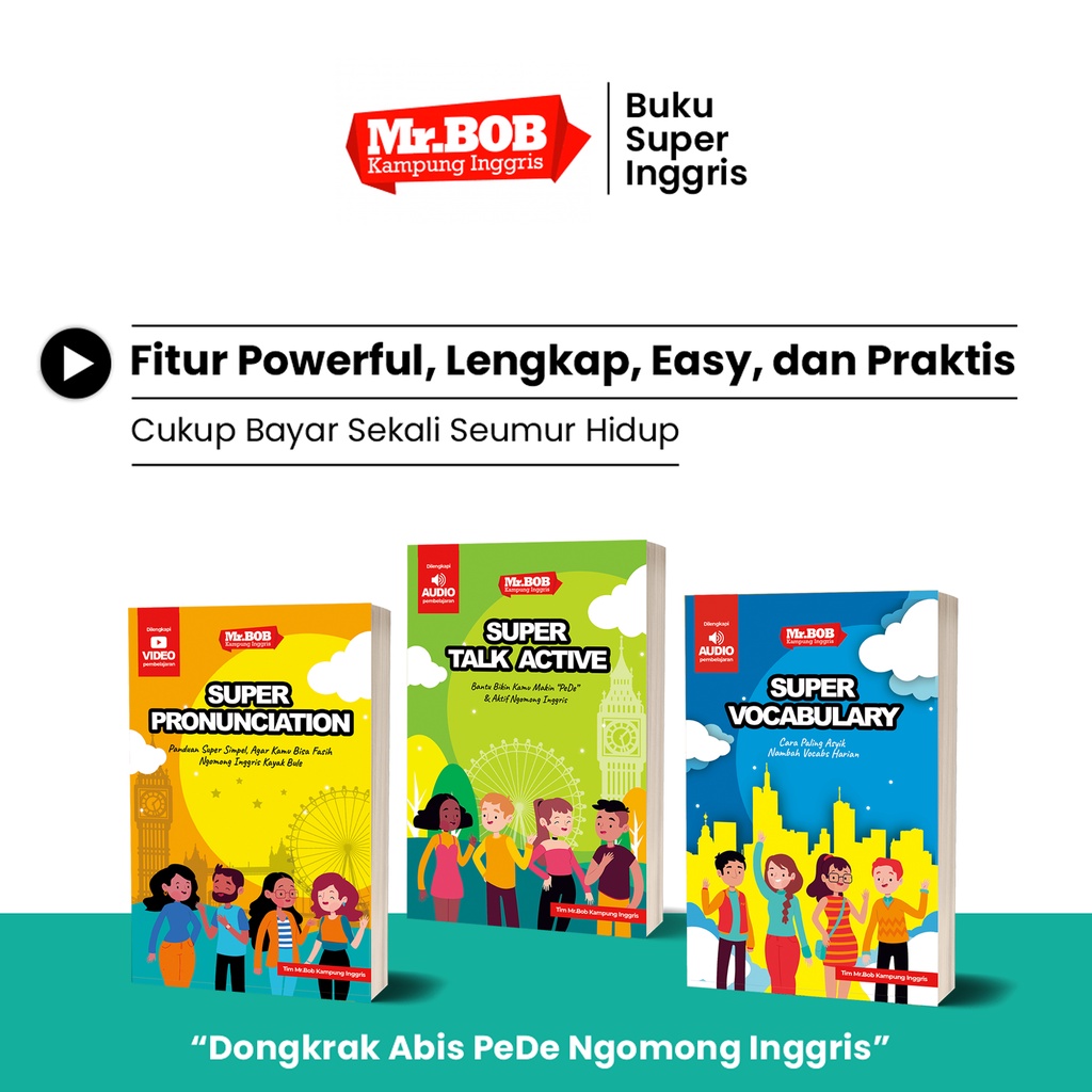 Jual PAKET 3 BUKU BELAJAR BAHASA INGGRIS - Buku Panduan Jago Ngomong