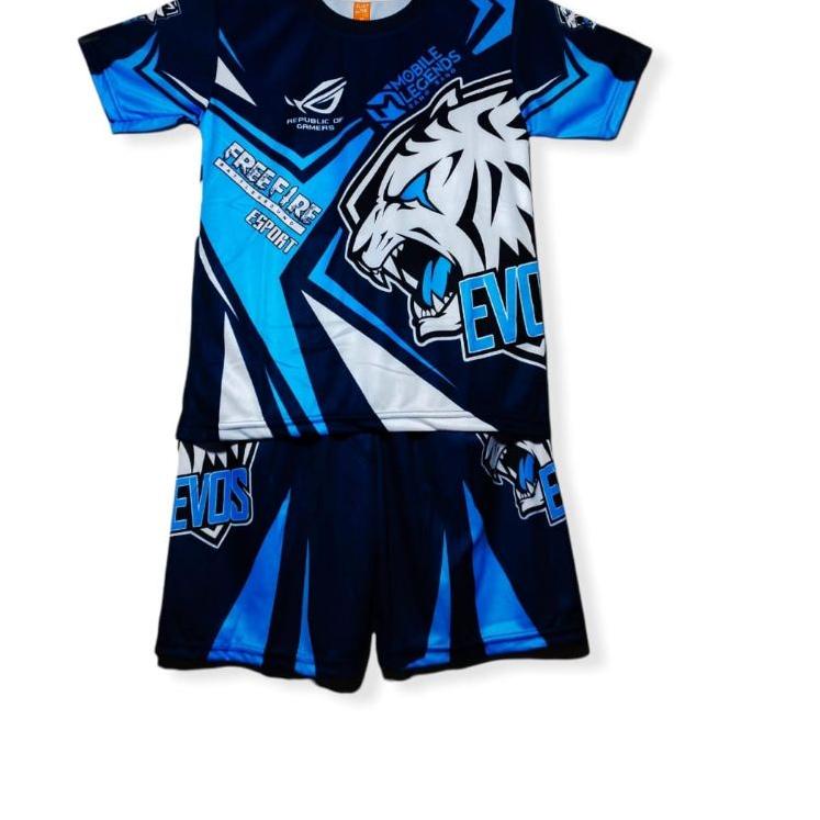 Jual Super promo KLY95 SETELAN BAJU ANAK FREE FIRE TEAM SQUAD EVOS BAJU