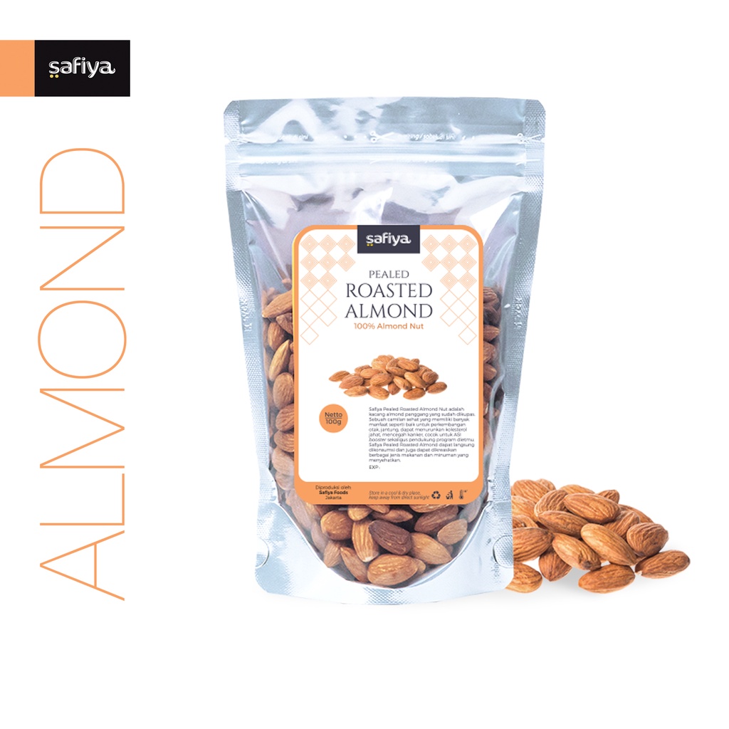 Jual Kacang Almond Kupas Roasted Whole 1 Kg Original Authentic Safiya ...