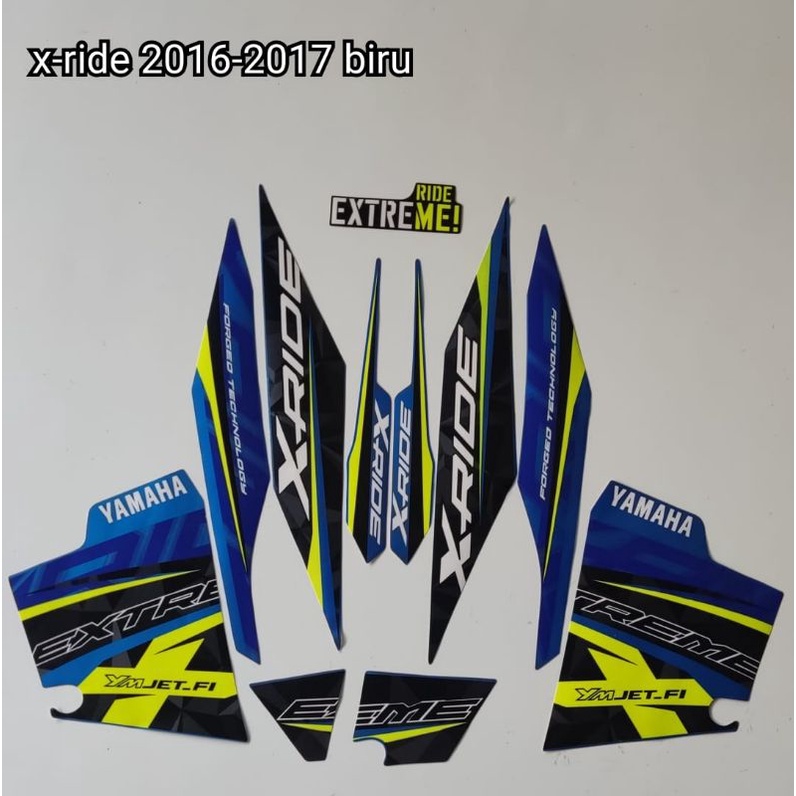 Jual sticker striping x- ride tahun 2016-2017 biru | Shopee Indonesia