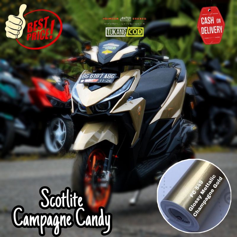 Jual Sticker Scotlite Candy Gold Campagne Skotlet Motor Warna Emas