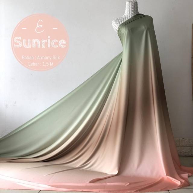 Jual Sunrice Kain Meteran Kain Gradasi Warna Cantik Bahan Armany Silk