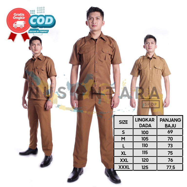 Jual Seragam Pns Pria Seragam Khaki Pria Seragam Pemda Pns Baju Pns Pria Semi Wol Shopee Indonesia 