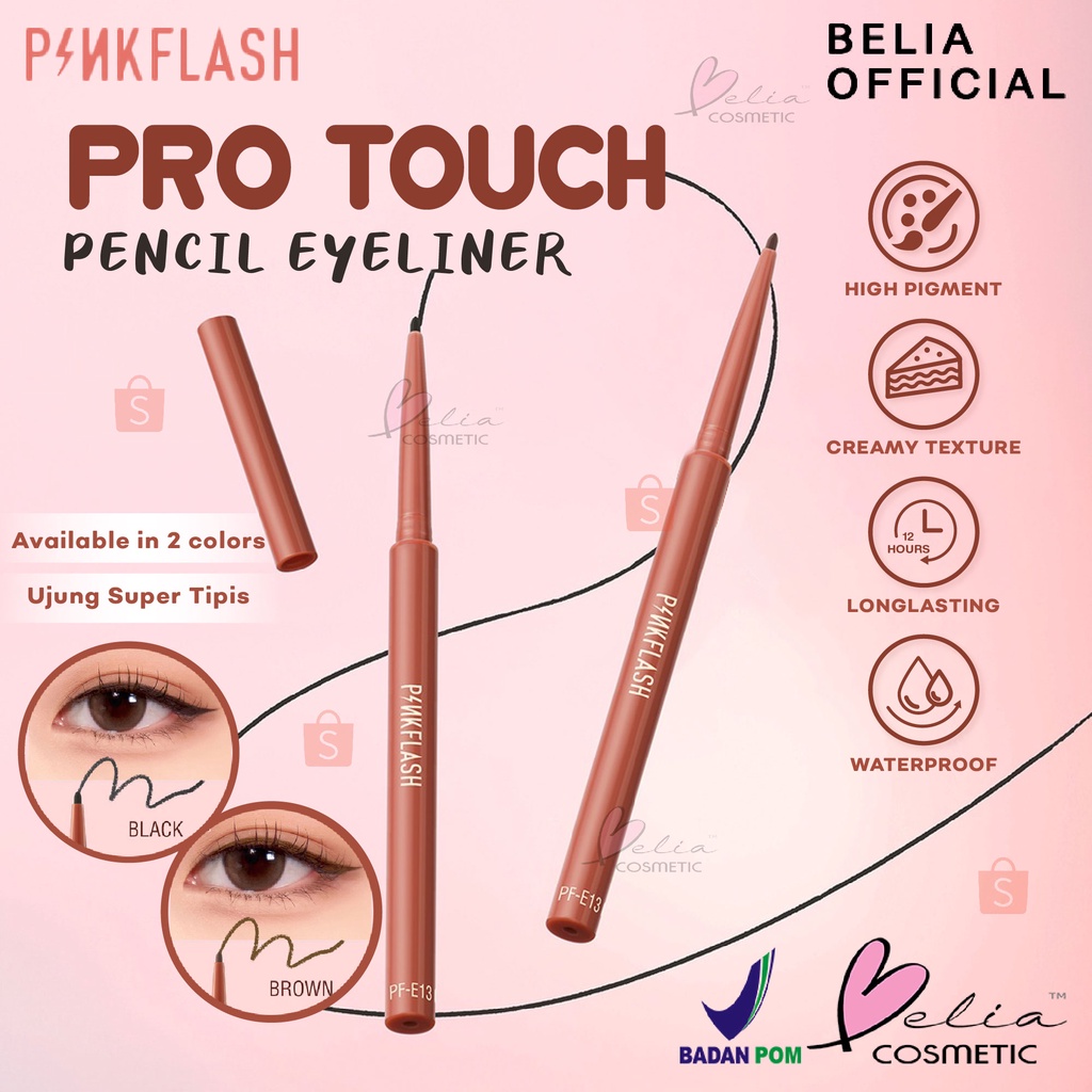 Jual BELIA PINKFLASH Pro Touch Pencil Eyeliner PFE13 Eyeliner Pensil