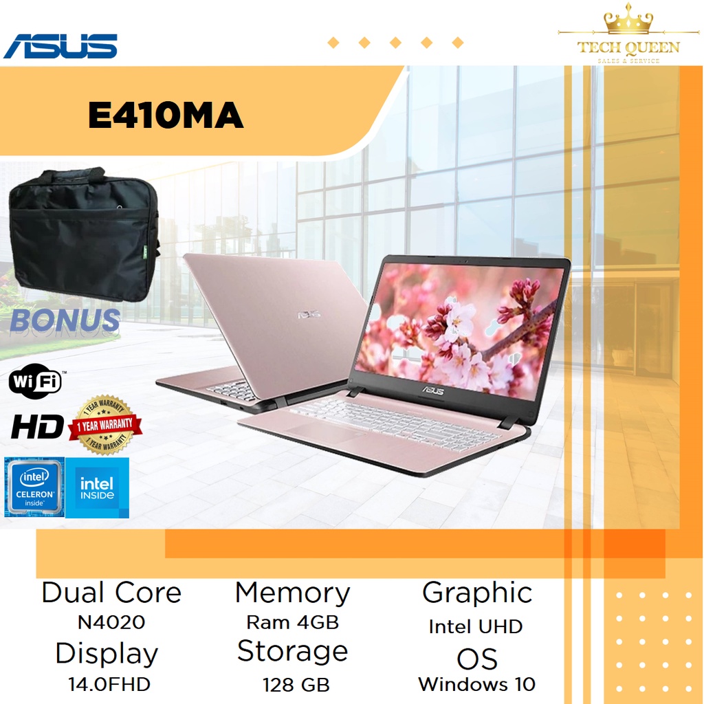 Jual Laptop Asus Vivobook E410ma Intel N4020 4gb 256gb Ssd W10off365 140fhd Full Motif 7014