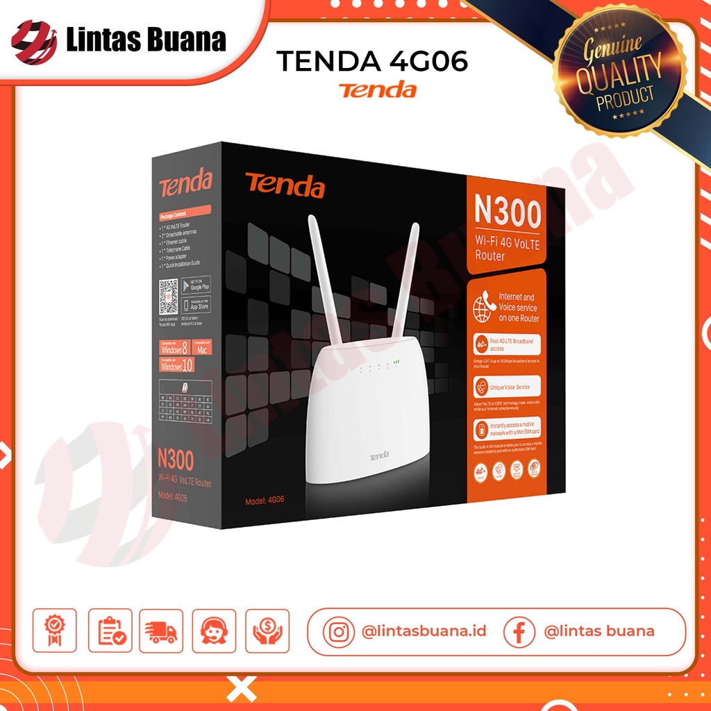 Jual Tenda 4g06 N300 Wi Fi 4g Router Modem Wifi 4g Lte Unlock All