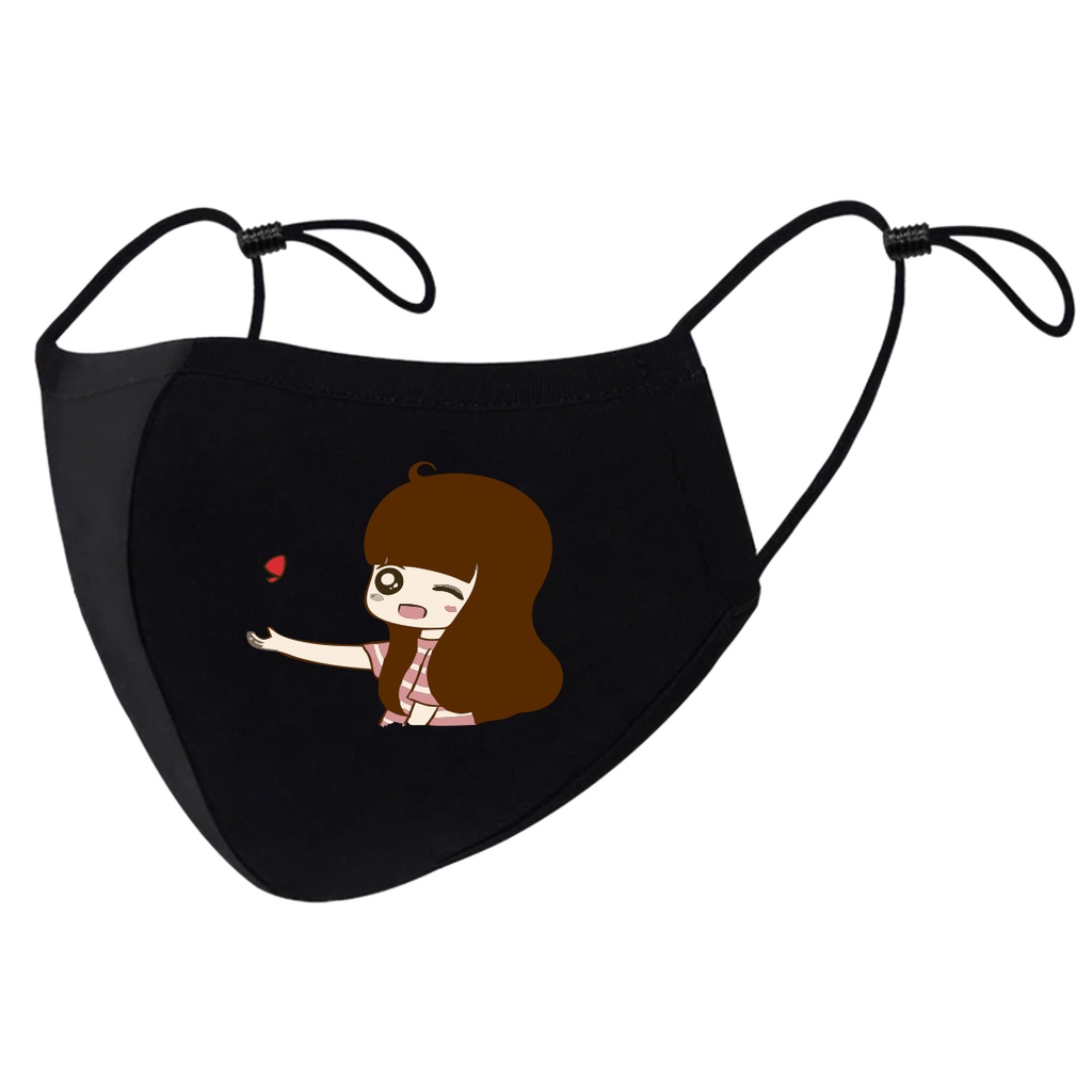 Jual Masker Couple Sepasang Cowok cewek Adjustable Gambar kartun Anime