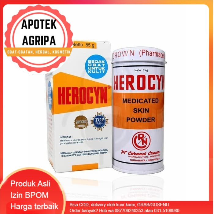 Jual HEROCYN MEDICATED SKIN POWDER 85 GR / BEDAK GATAL / BIANG KERINGAT ...