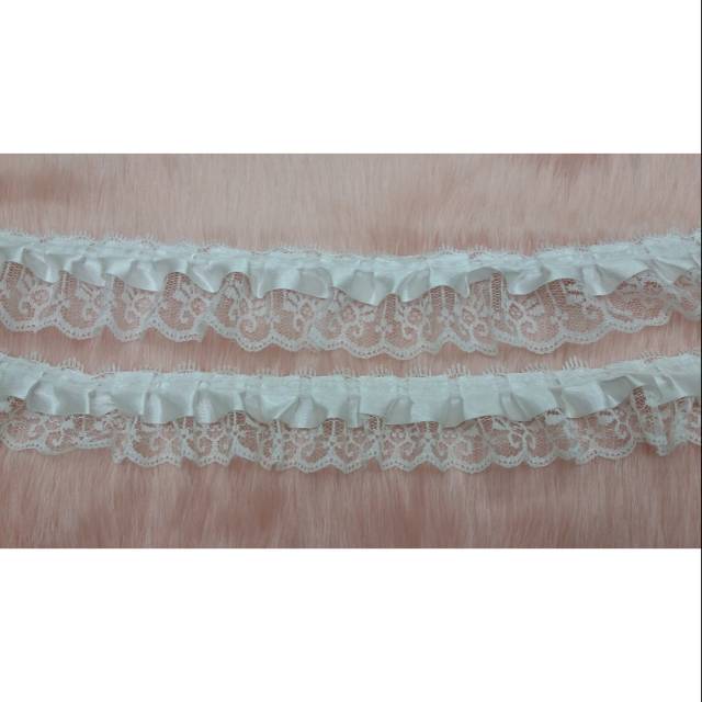 Jual renda lapis satin 2 susun 5cm | Shopee Indonesia