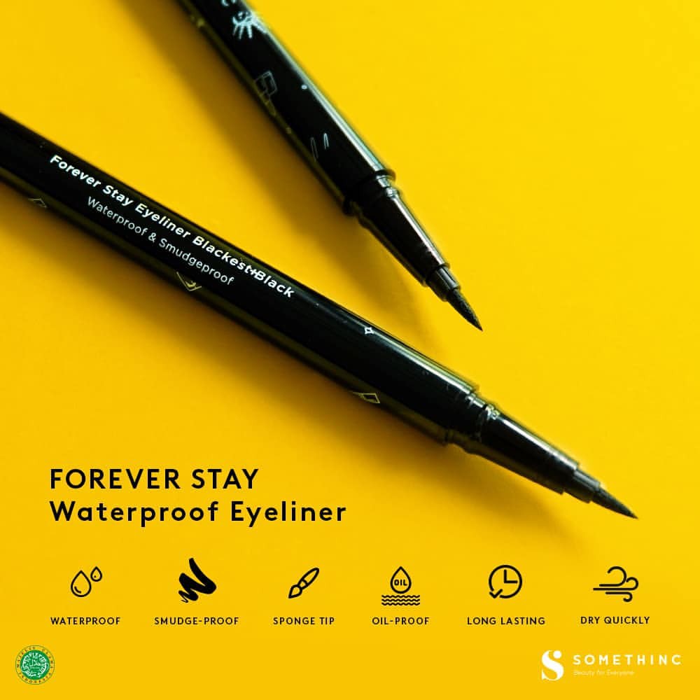 Jual SOMETHINC Forever Stay Waterproof Liquid Eyeliner Blackest Black