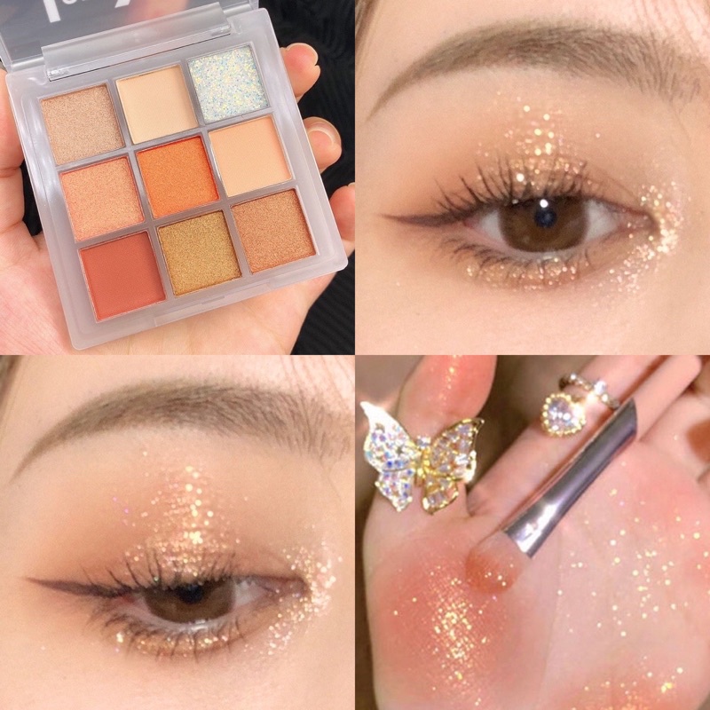 Jual LUCKY77 Eyeshadow Glitter Korea 9 Warna Pigmented Eye shadow