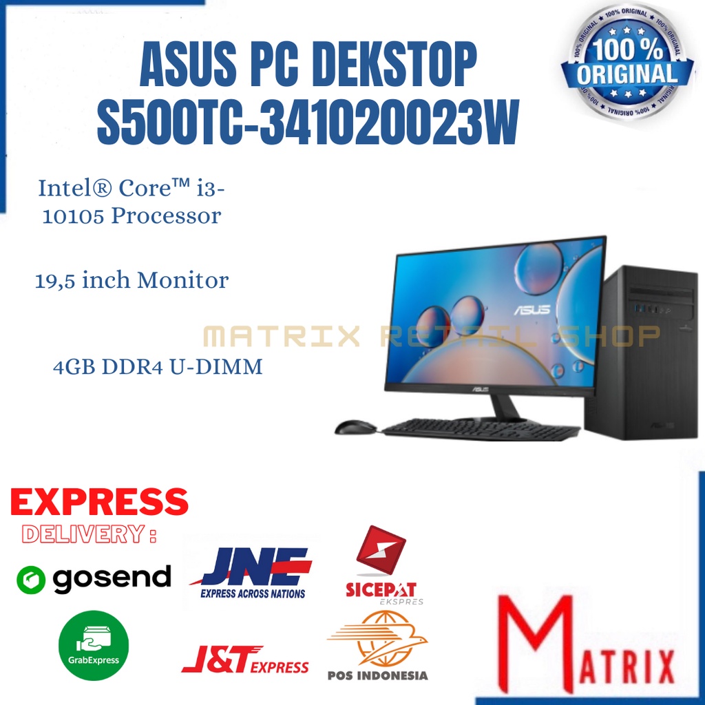 Jual PC Desktop ASUS S500TC341020023W i310105 4GB 1TB NVIDIA GT730