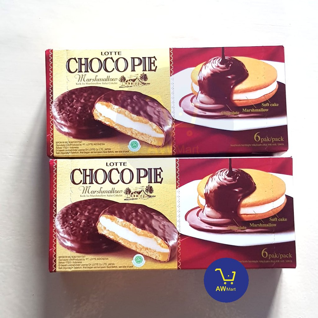 Jual Lotte Choco Pie Marshmallow Isi 12 Pack Shopee Indonesia