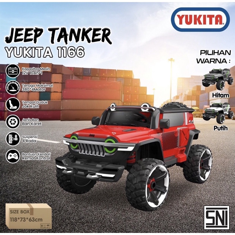 Jual Mobil Aki Anak yukita 1166 Jeep Tanker | Shopee Indonesia