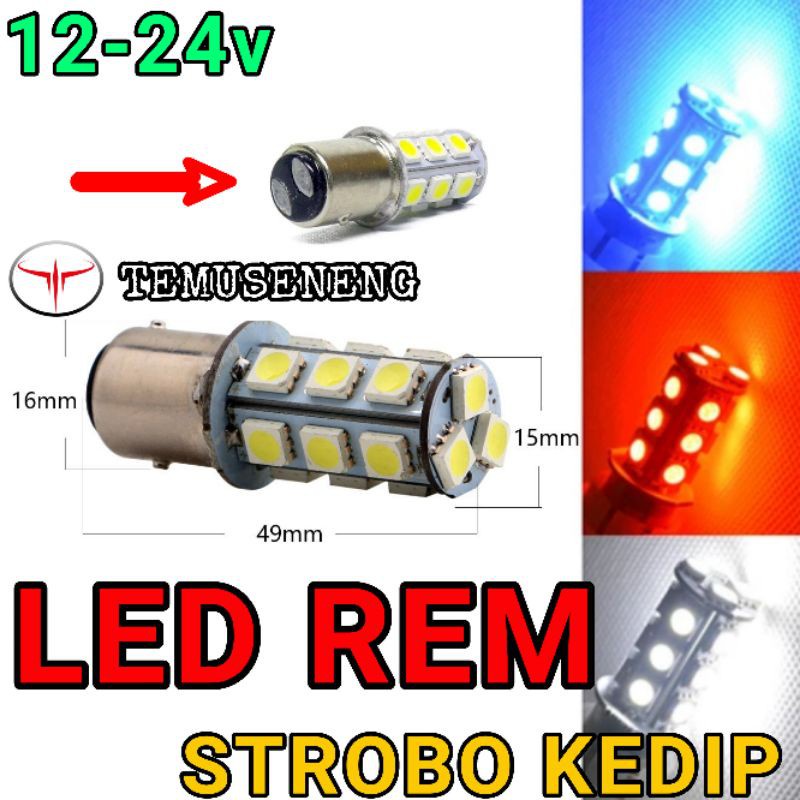 Jual Lampu Rem Mobil 2 Kaki 1157 18 Titik Led Rem Kedip Blits Flash ...