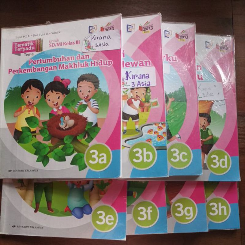 Jual Buku TEMATIK Kelas 3 SD PENERBIT Erlangga Jilid A,B,C,D,E,F,G,H ...