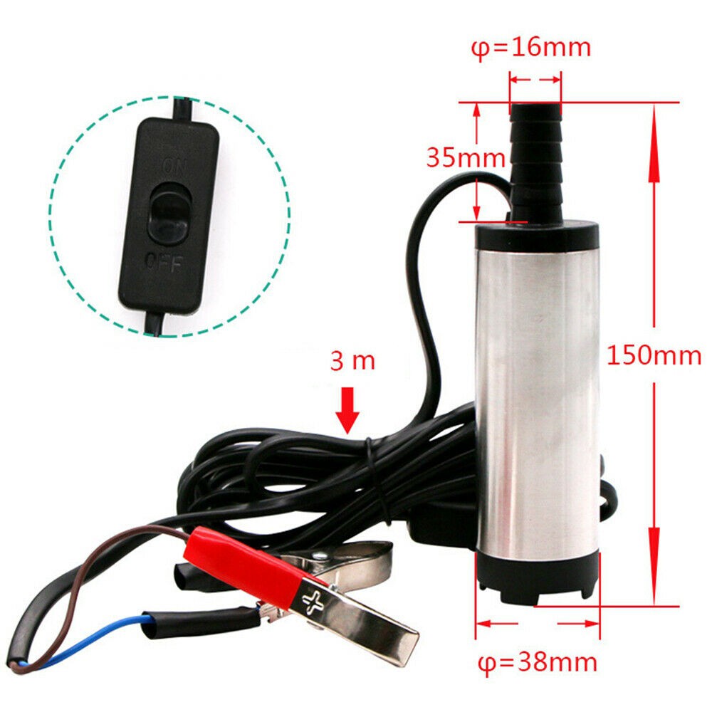 Pompa Di Olio Diesel DC 12V 51mm Pompe Sommergibili, Pompa A - Foto 9