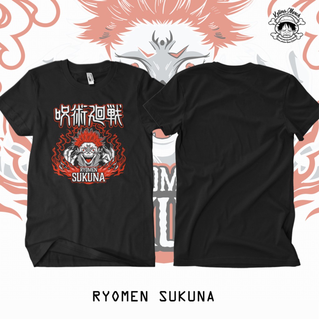 T-shirt Ryomen Sukuna JJK - Manches Courtes, Style Vintage Délavé, Coton - 3