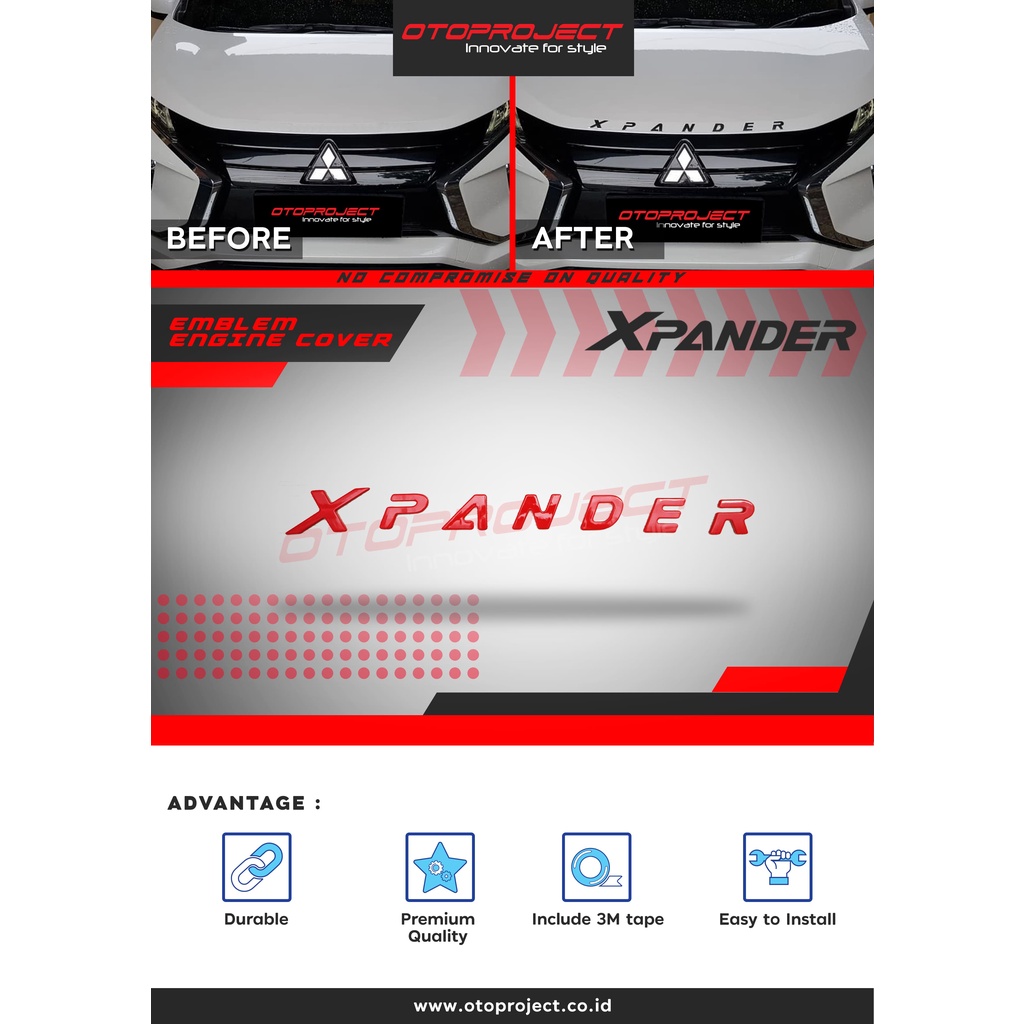 Jual Otoproject - Emblem Engine Cover Xpander Black | Logo Mesin ...