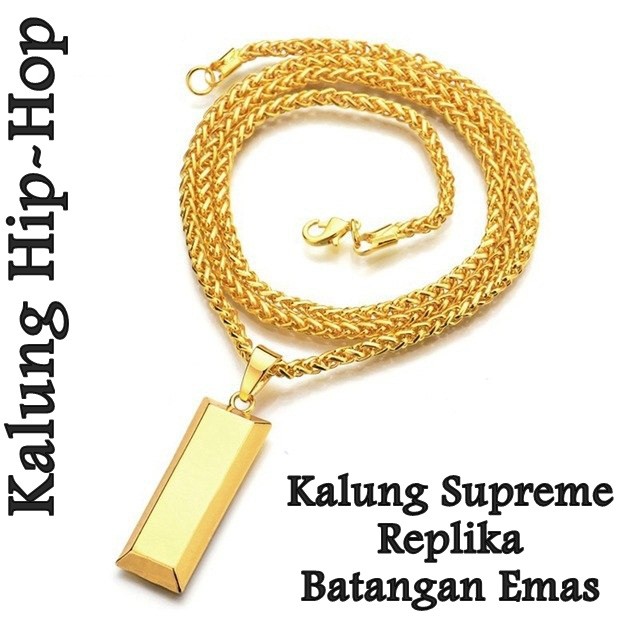 Harga supreme gold bar shop necklace original