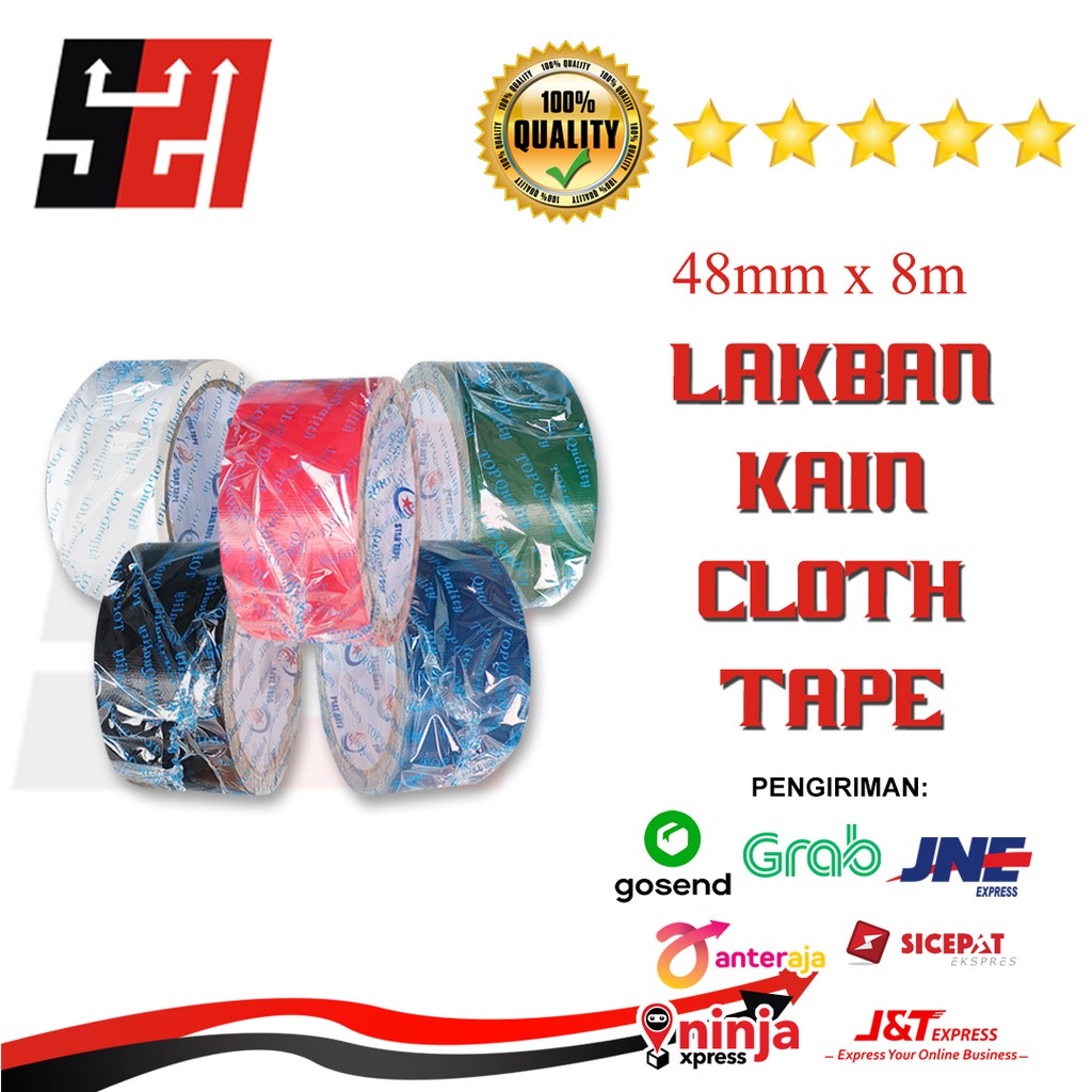 Jual Lakban Kain Cloth Tape Warna Warni 48mmx8m Shopee Indonesia