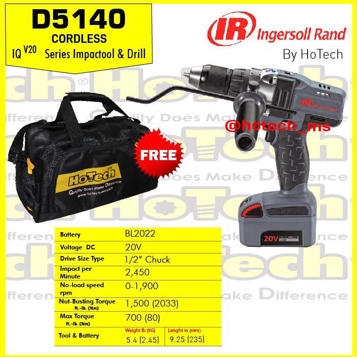 Jual IR-D5140-20V-K1 | Cordless Drill 13mm | Ingersoll Rand (Unit Only ...
