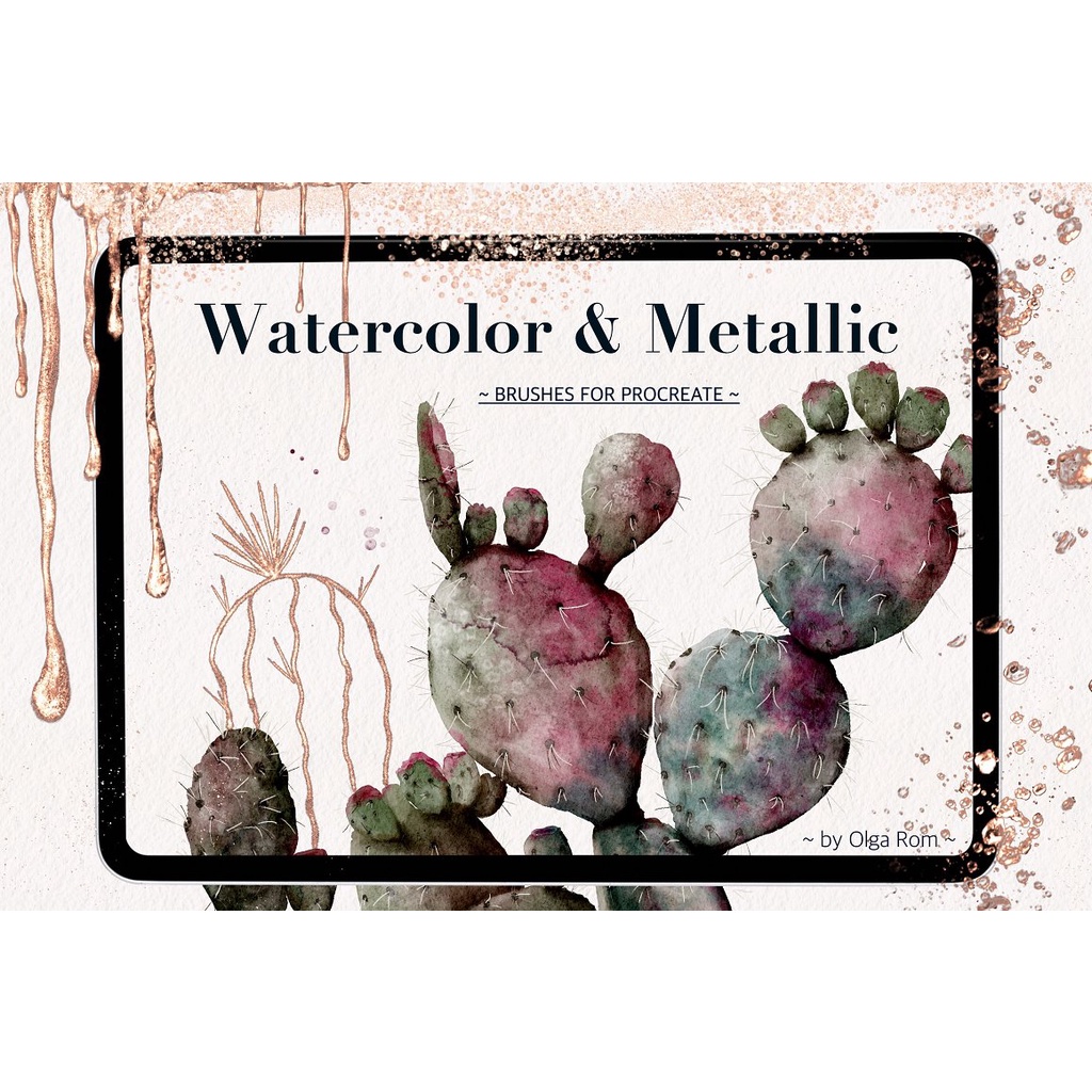 Jual Procreate Brush - Watercolor & Metallic Brushes for Procreate ...