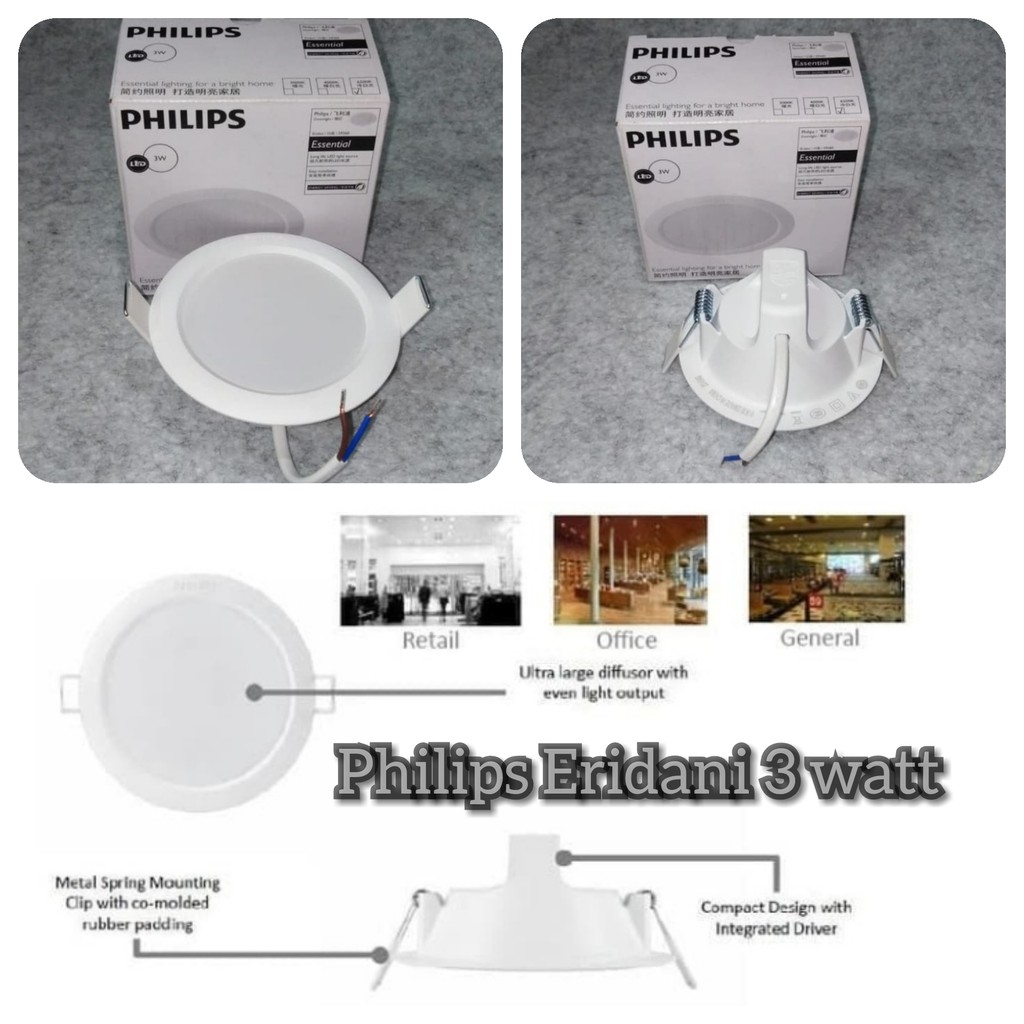 Philips downlight 3 deals watt