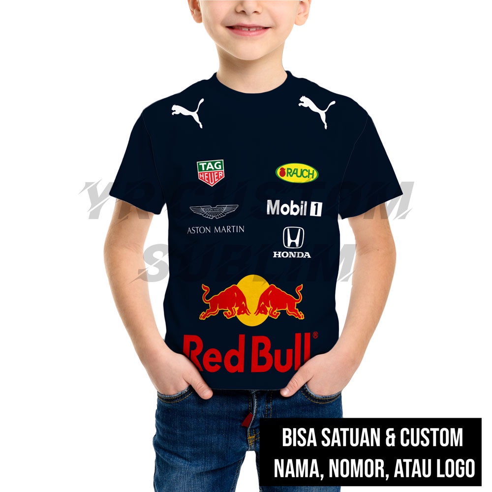 Jual Kaos Anak Jersey F1 Redbull Racing Team 2022 2021 Lengan