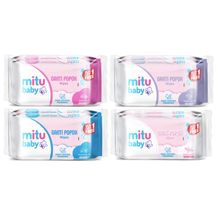 Jual MITU Baby Tisu Basah Extra Tebal 50lembar +(FREE 50lembar ...