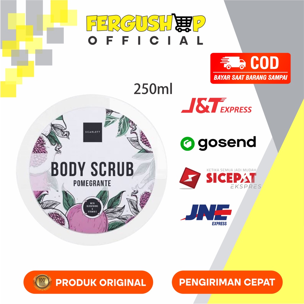 Jual Scarlett Body Scrub Pomegrante 250ml Shopee Indonesia 0960