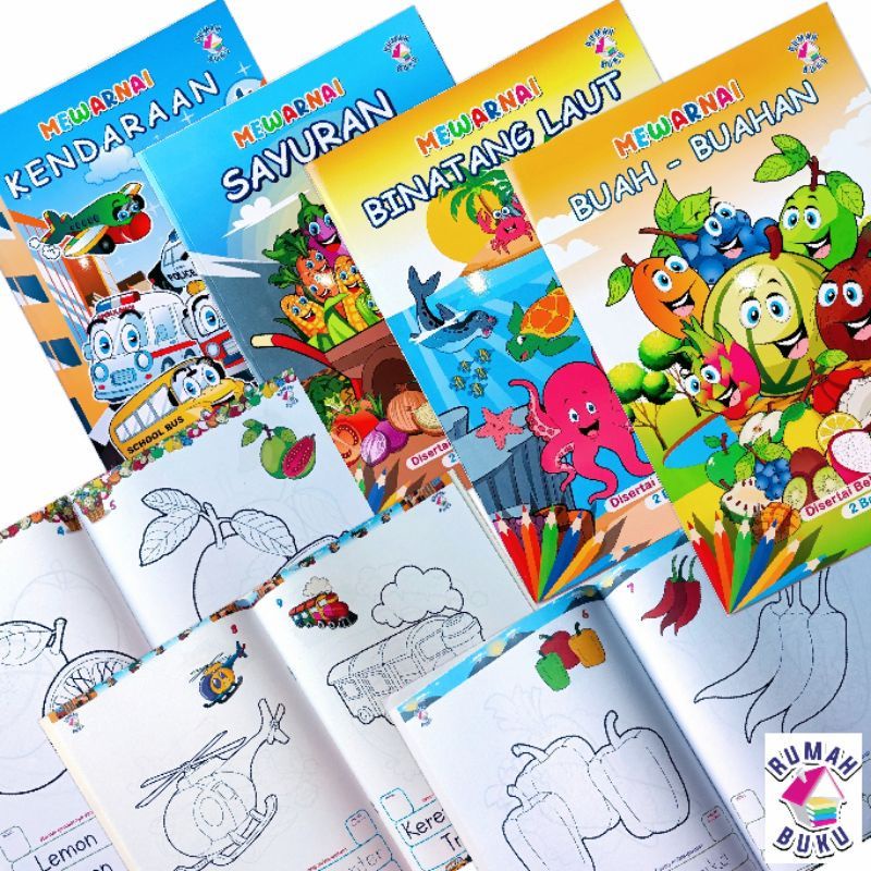 Jual Buku Mewarnai Full Colour - Buku Mewarnai Anak By TF | Shopee ...