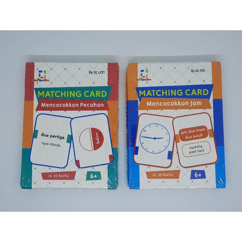 Jual MATCHING CARD/KARTU PELAJARAN/BELAJAR PECAHAN/BELAJAR JAM | Shopee ...
