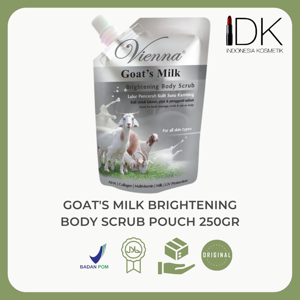 Jual Vienna Goat's Milk Brightening Body Scrub Pouch 250gr Shopee