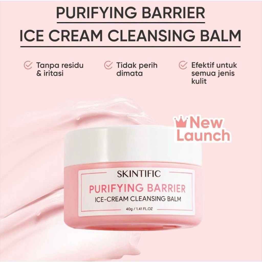 Jual ️ LIVI ️ SKINTIFIC Purifying Barrier Ice Cream Cleansing Balm 40g