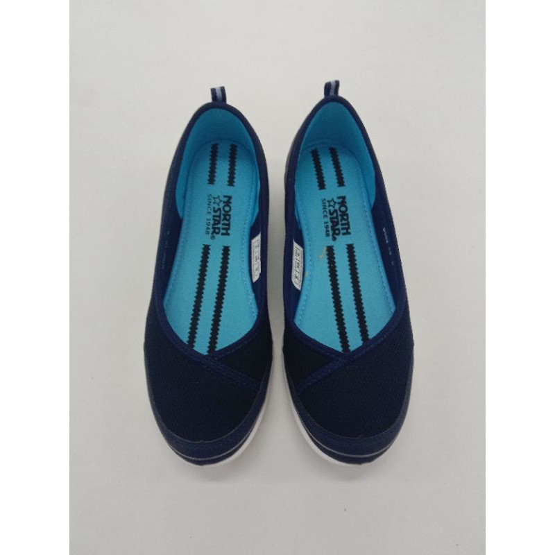 Sepatu Slip-On Wanita Original North Star Bahan Kanvas Warna Merah Biru  Abu 5895315