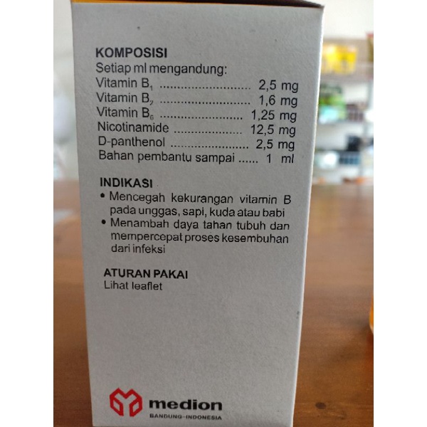 Jual Vitamin B Kompleks Injeksi Medion 100ml/Obat Hewan | Shopee Indonesia