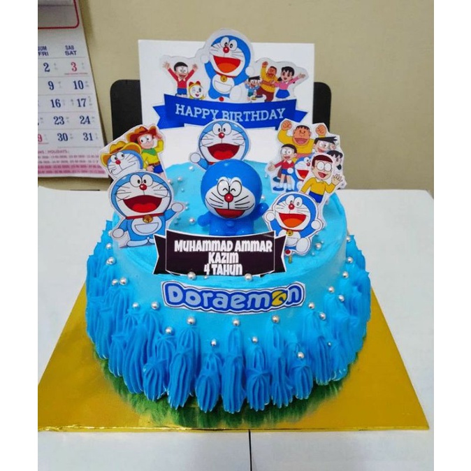 Jual Topper cake kue doraemon nobita free custom nama dan ucapan
