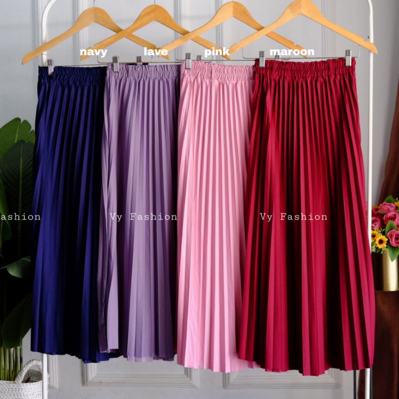 Jual Rok plisket premium by Vy fashion | Shopee Indonesia