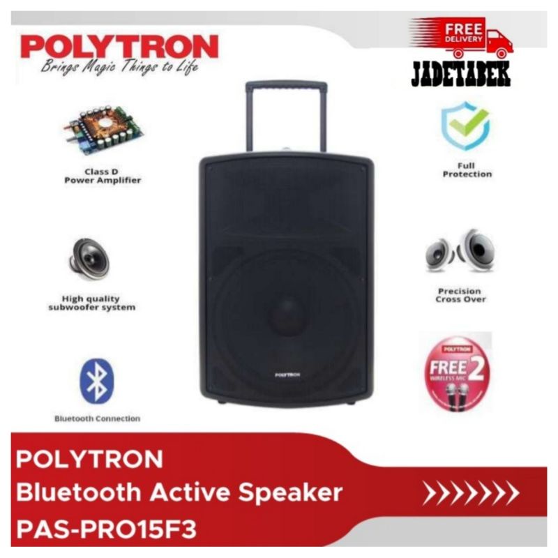 Jual POLYTRON PROFESIONAL ACTIVE SPEAKER PORTABLE 15 Inch PAS PRO15F3 ...