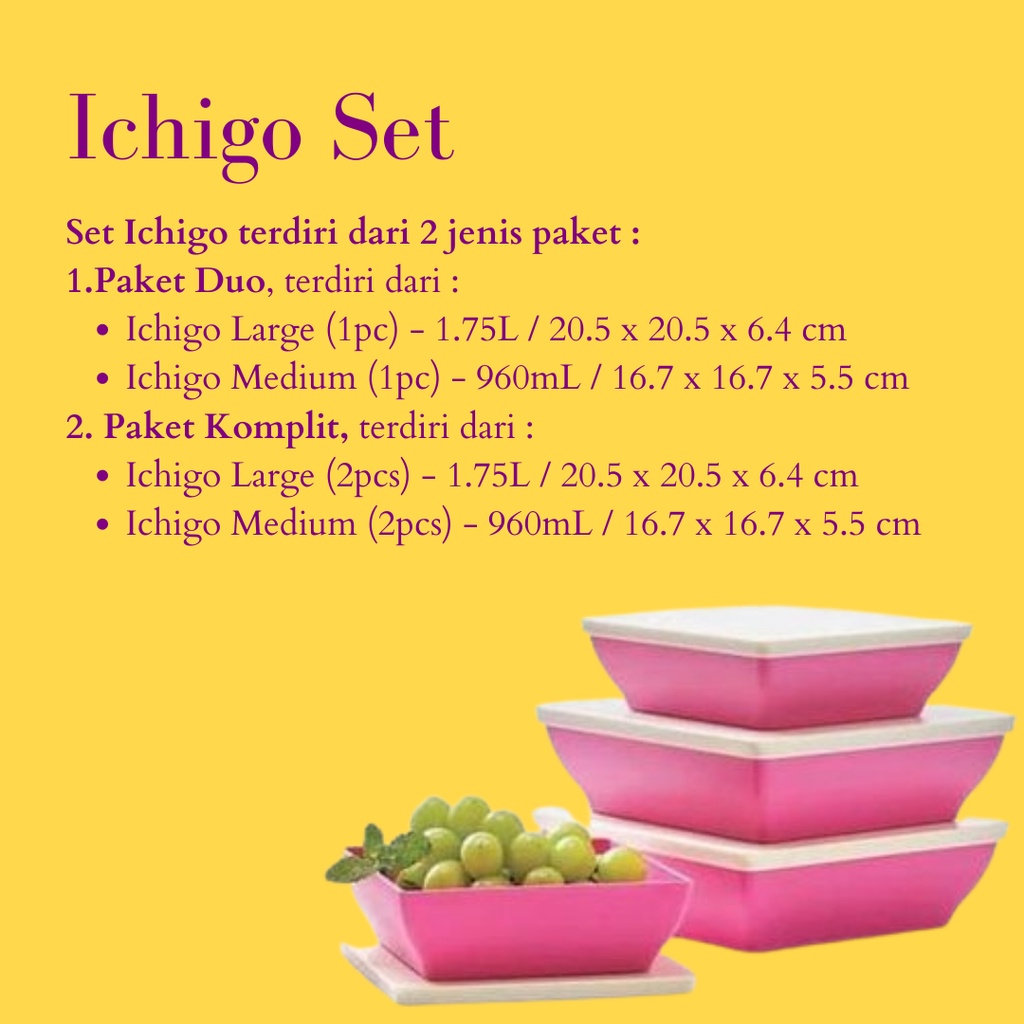 Jual Ichigo Set / Paket Bekal Tempat Makan Tupperware Original Termurah ...