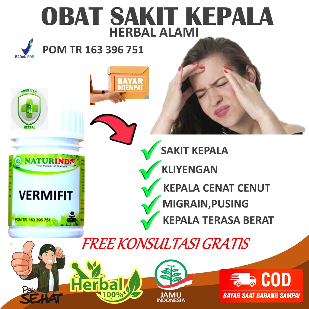 Jual Obat Herbal Sakit Kepala Vertigo Migrain Pusing berputar Menahun ...