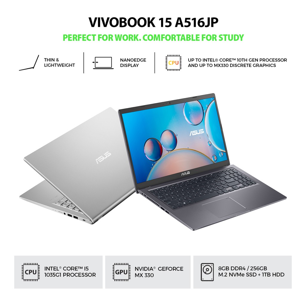 Jual Laptop Asus VivoBook 15 A516 A516JP (Intel® Core™ i5-1035G1/4GB ...