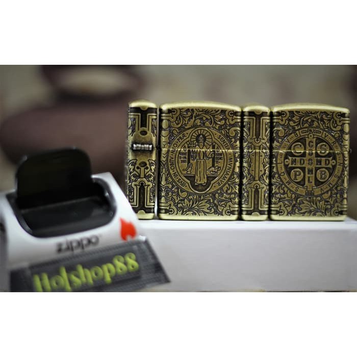 Zippo Windproof Armor St. Benedict Lighter, Constantine