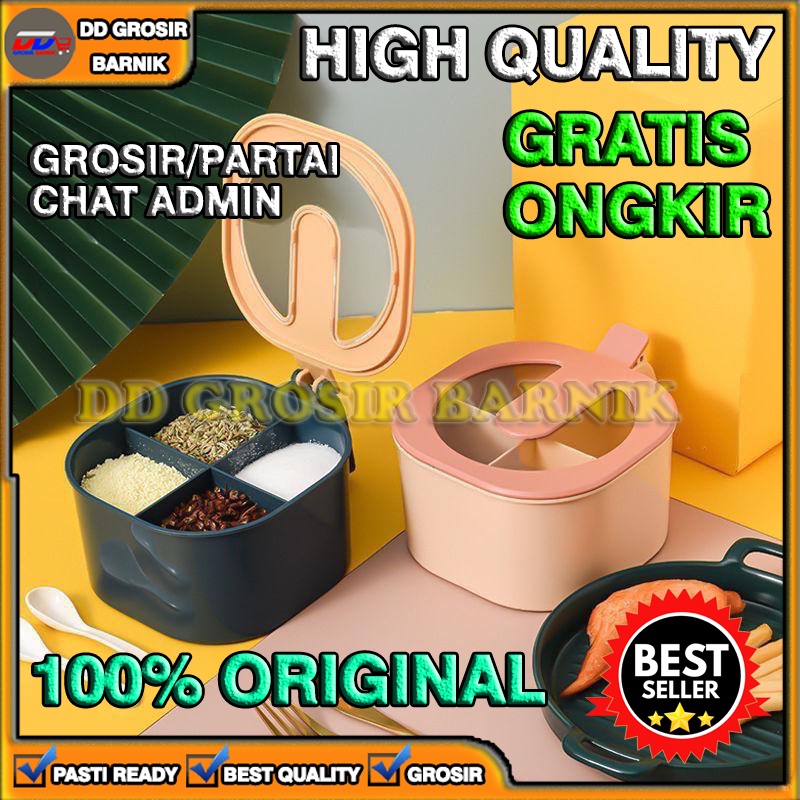 Jual [DGB] TEMPAT BUMBU 4 SEKAT WADAH KOTAK MINIMALIS MODERN UNIK KACA