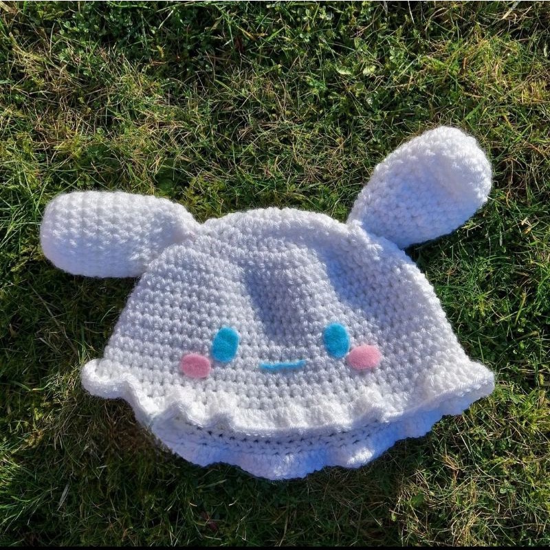Jual Crochet Bucket Hat SANRIO SERIES CINNAMOROLL topi rajut 100% ...