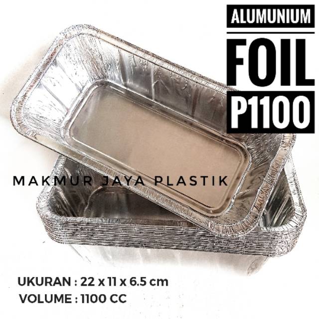 Jual ALUMUNIUM FOIL CUP KOTAK P1100 KEMASAN MAKANAN ALUMUNIUM FOIL
