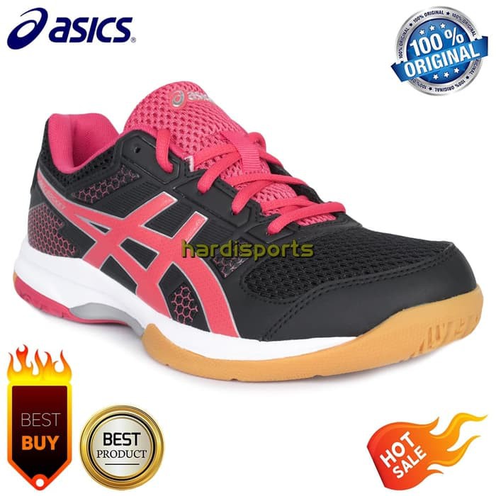 Jual Sepatu Voli Badminton Asics Gel Rocket 8 B756Y 9019 Black ORIGINAL Hitam 37 setengah Shopee Indonesia