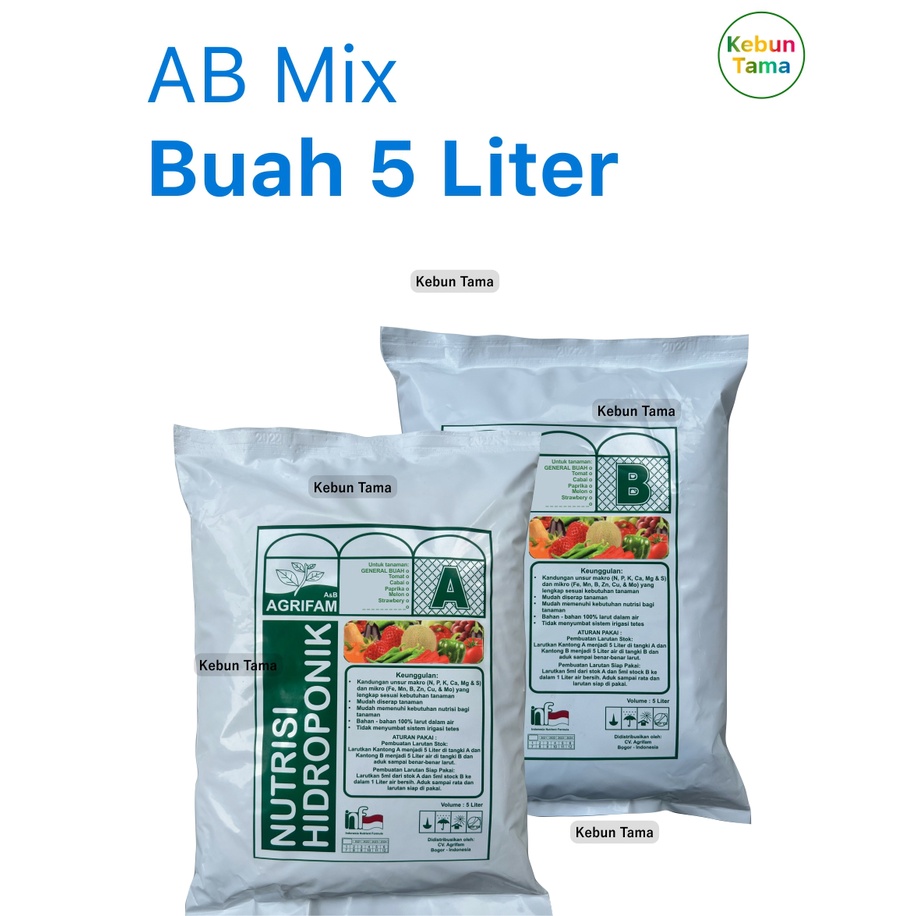 Jual Nutrisi Ab Mix Hidroponik Buah Agrifam Liter Shopee Indonesia